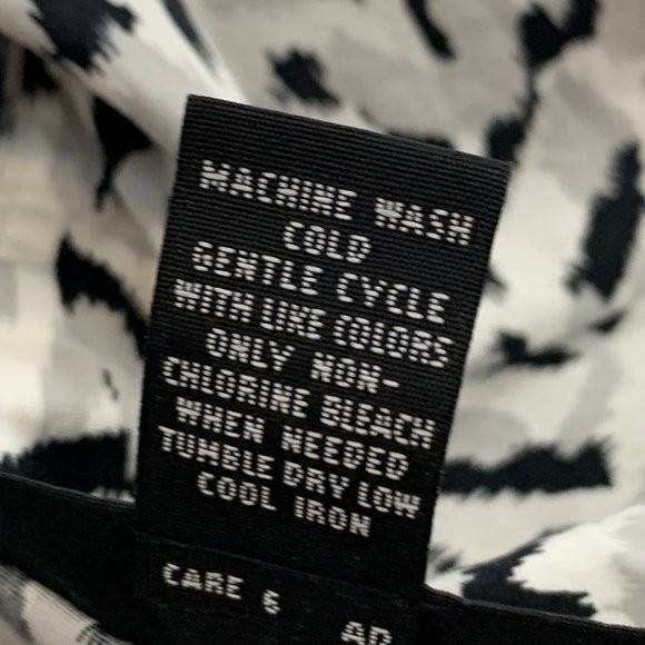 Alfani Twist Front Sleeveless Leopard Blouse Black Gray 6 Petite 97% Cotton - Picture 13 of 15